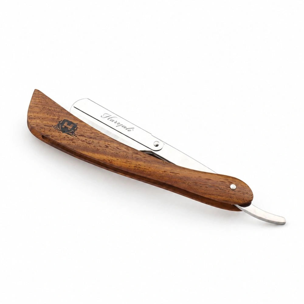 Broad Handle Wooden Brown Cut Throat Razor