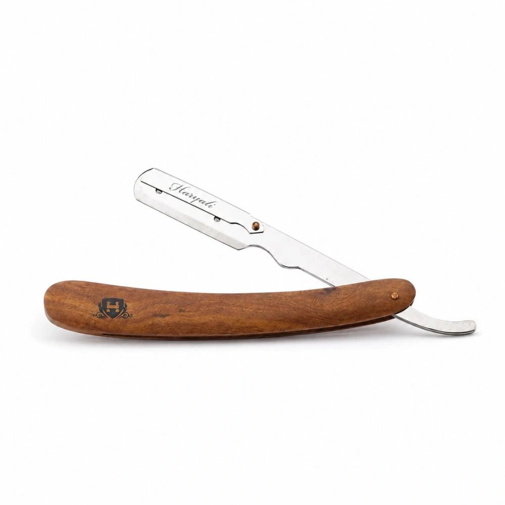Brown Light Wood Straight Razor Replaceable Blade