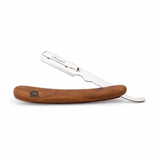 Brown Light Wood Straight Razor Replaceable Blade