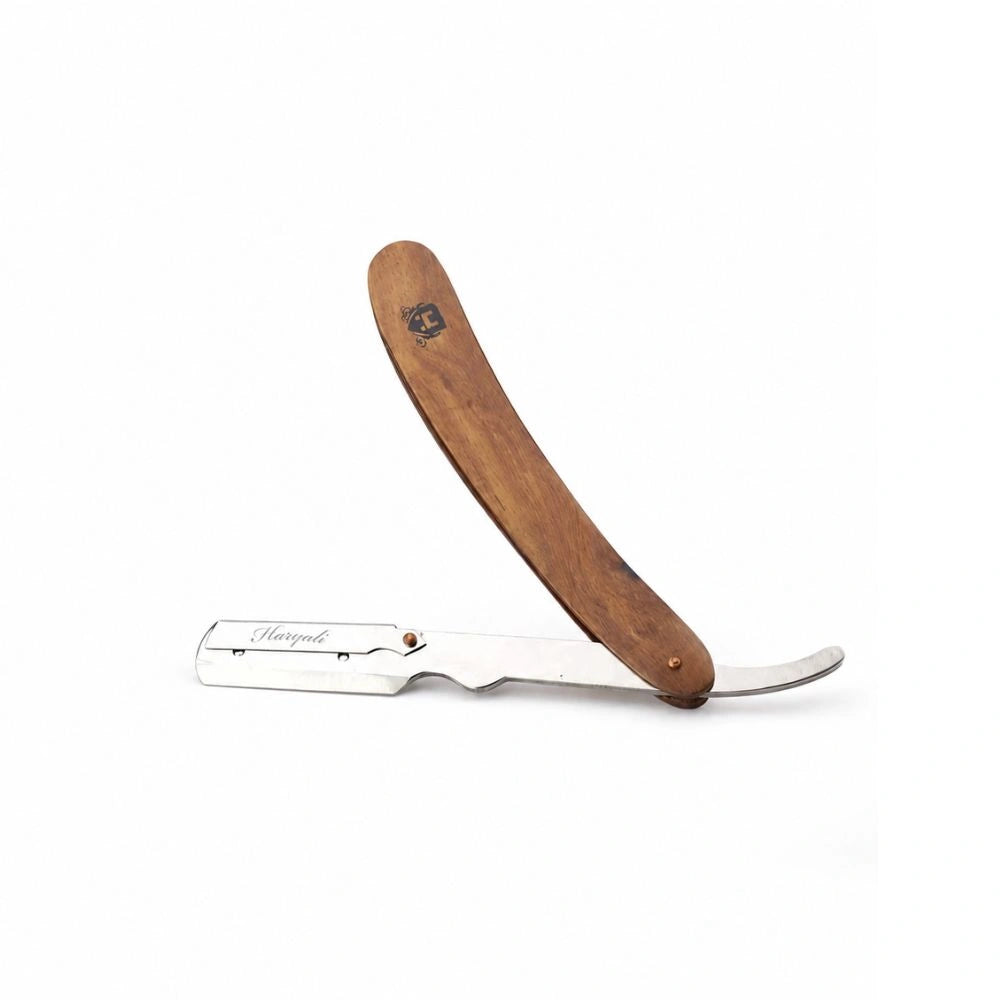 Brown Light Wood Straight Razor Replaceable Blade