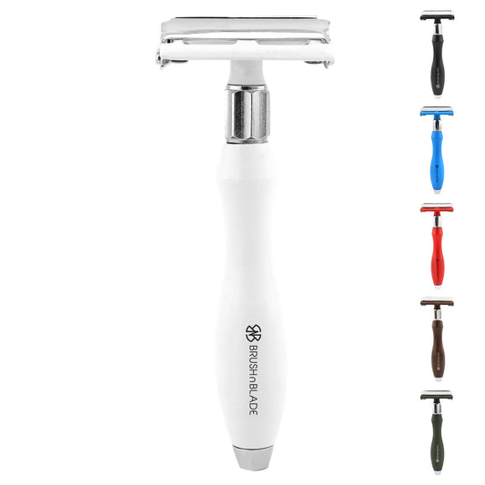 Butterfly Safety Razor in White, Black, Blue, Red, Brown & Green