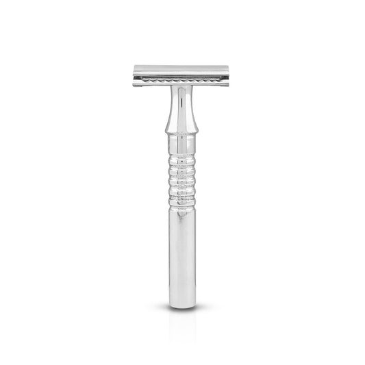 Chrome Double Edge Safety Razor – Smooth Handle