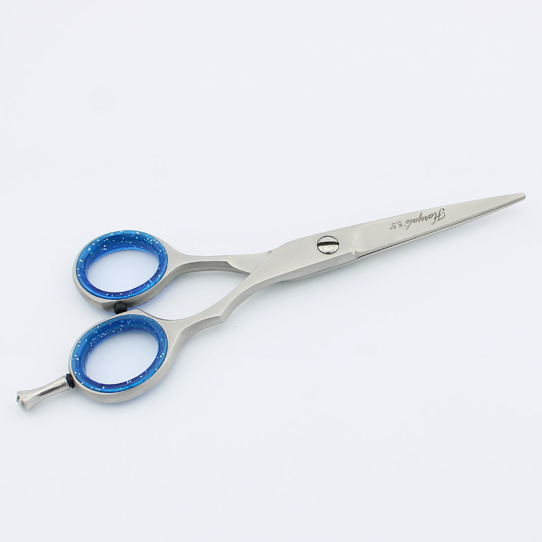 Chrome finish 5.5-inch cutting shears built for barbers, stylists, and home grooming with long-lasting sharpness