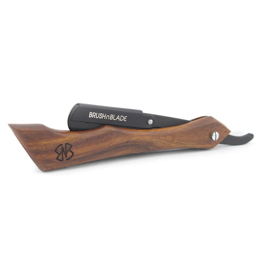 Classic Cut Throat Razor with Elegant Light Wood Handle