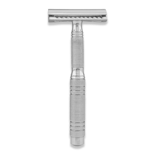 Compact travel DE safety razor with 3-in-1 design