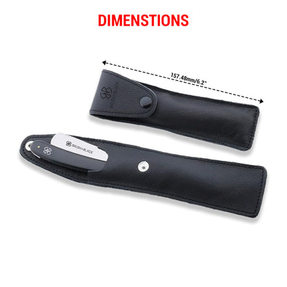 Cut throat razor pouch with durable leather build

