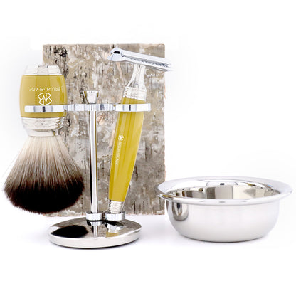 Double Edge Safety Razor Shaving Set in Mustard