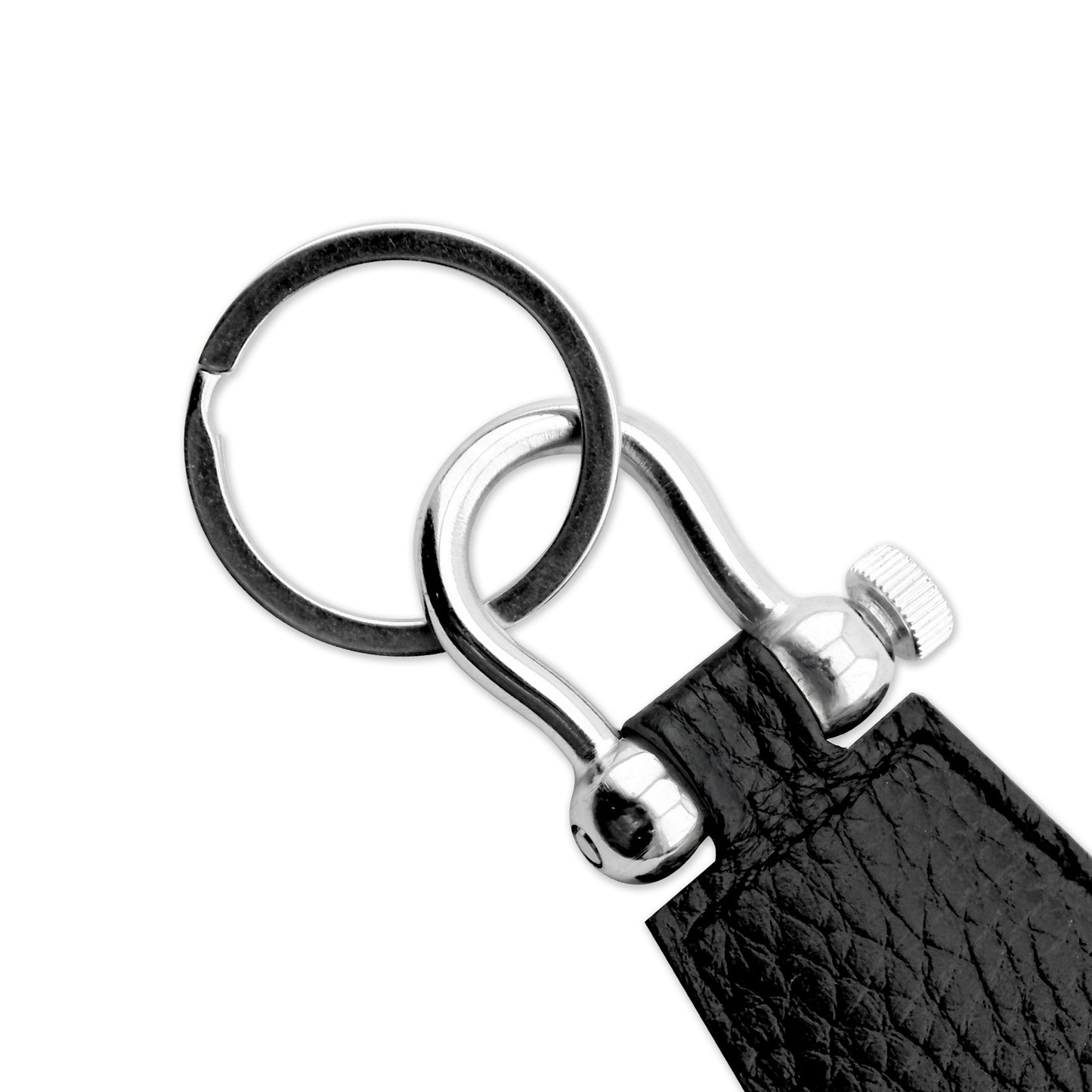 Keychain Leather Windsor in Plain Camel Black Textured Black