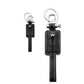 Black Textured Edison Keychain in 100% Pure Leather