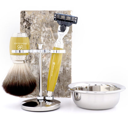 Elegant mustard 3-edge razor shaving kit