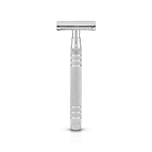 Extended Grip Stainless Steel DE Safety Razor