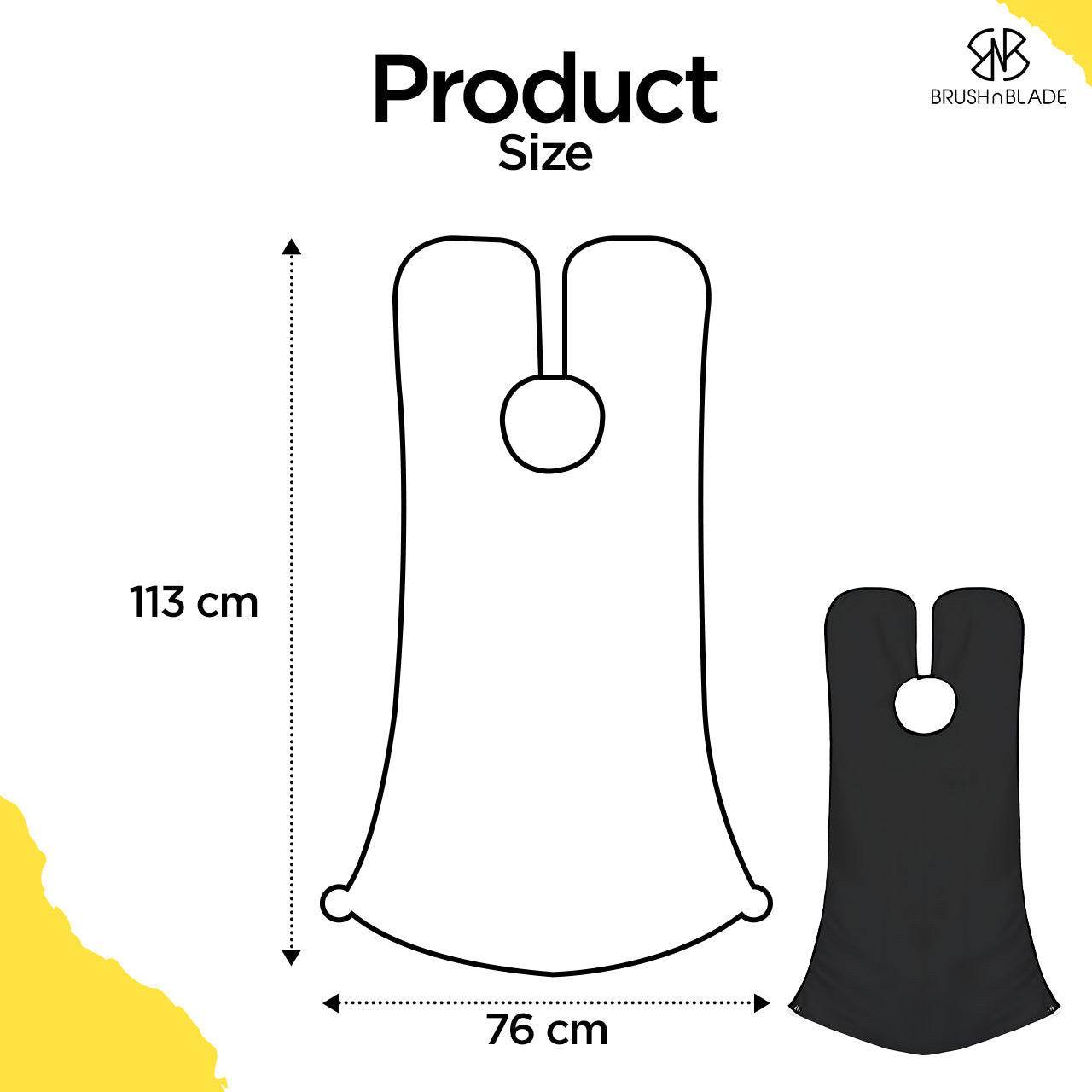 Hands-free shaving apron designed for tidy mirror grooming

