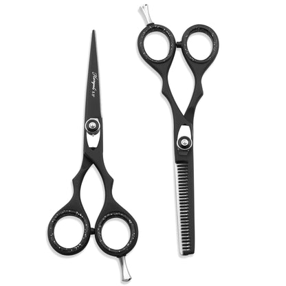Haryali Black 5.5” Hairdressing Scissors Set with Adjustable Screws