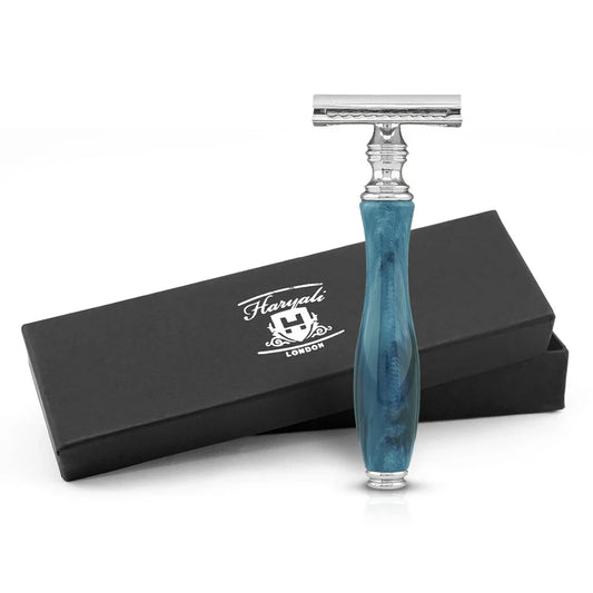 Navy Blue Handle Double Edge Safety Razor