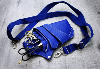 Holster Bag for Hairdressing Scissors in Blue
