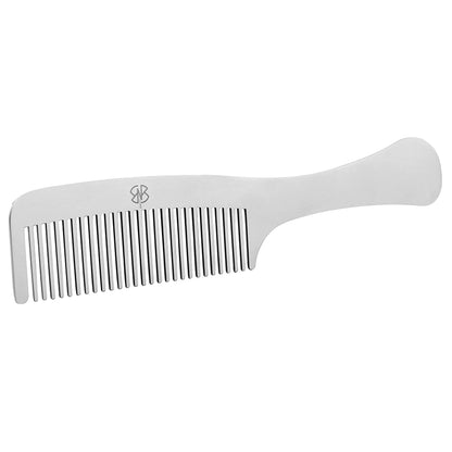 Stainless Steel Tetsuki Silver Hair Comb Long Handle