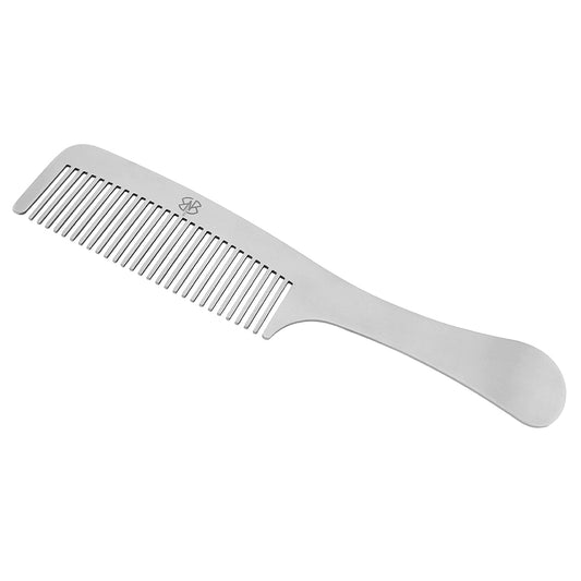 Stainless Steel Tetsuki Silver Hair Comb Long Handle