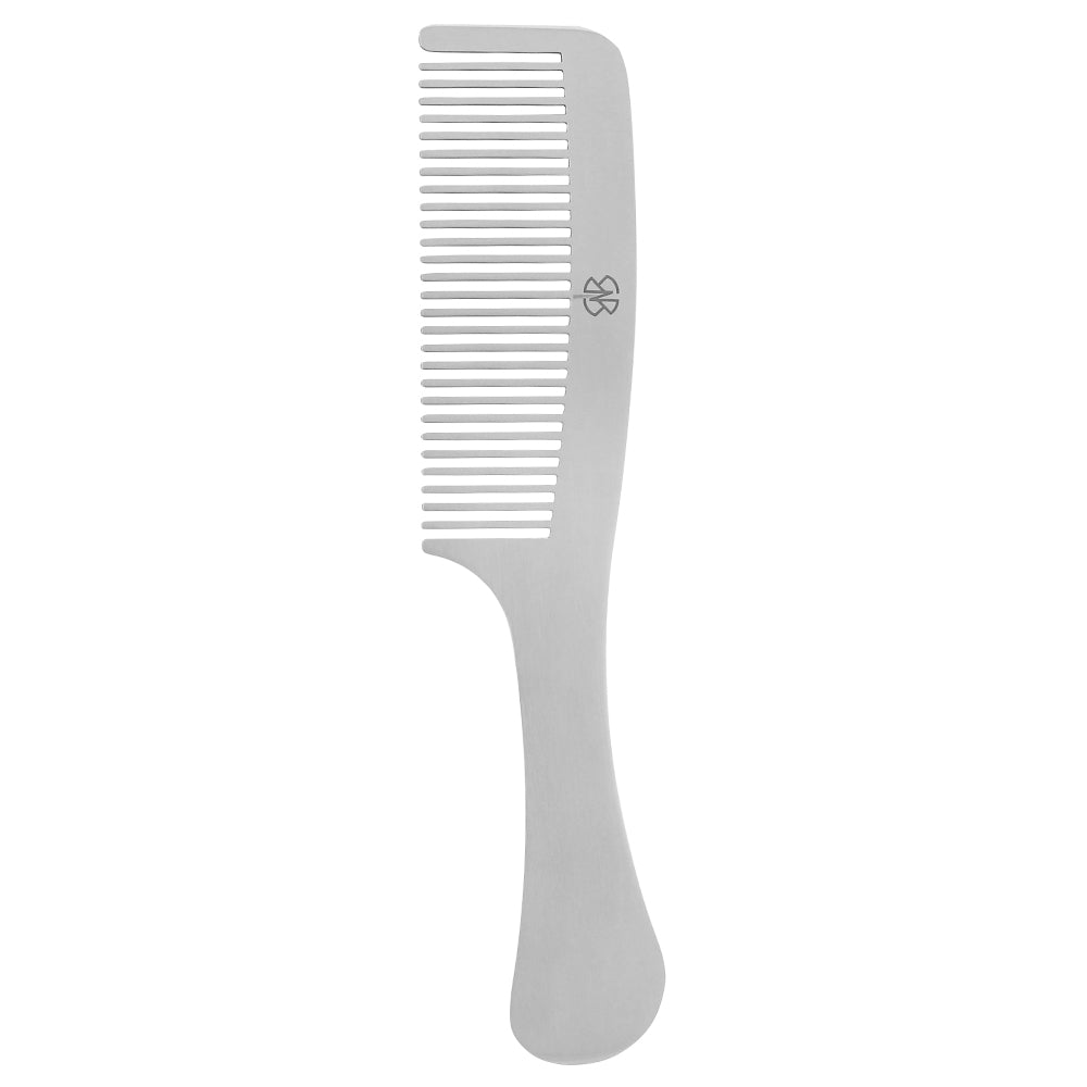 Stainless Steel Tetsuki Silver Hair Comb Long Handle