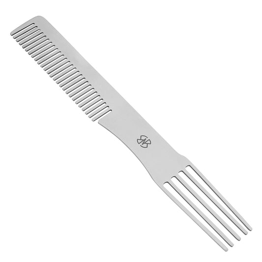 Dual Tooth Styling Hair Comb Stainless Steel