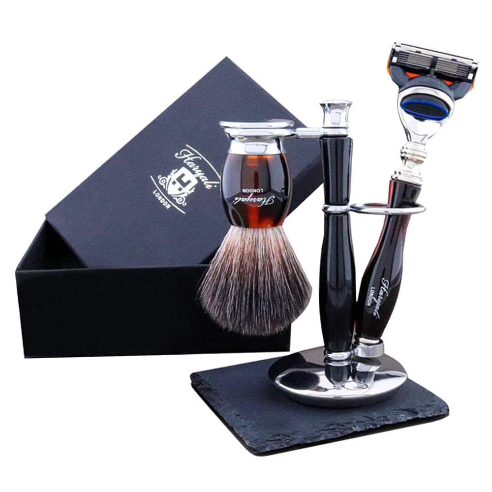 Indigo 3Pc Branded Shaving Kit With Vegan Black Shaving