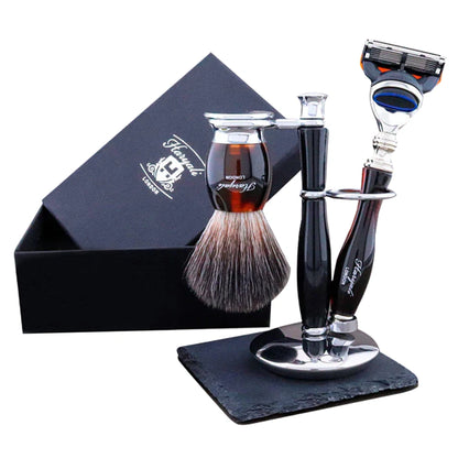 Indigo 3Pc Branded Shaving Kit With Vegan Black Shaving