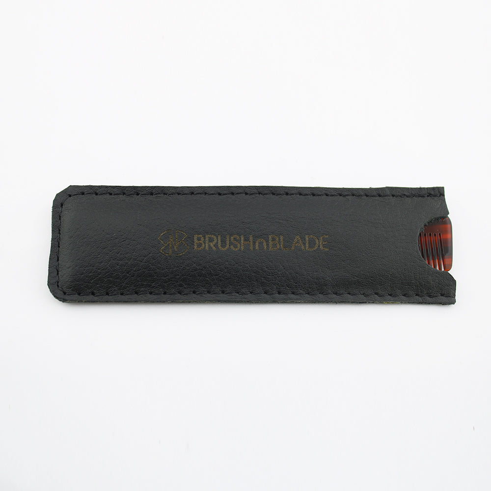 Premium Resin Beard and Mustache Comb with Leather Pouch