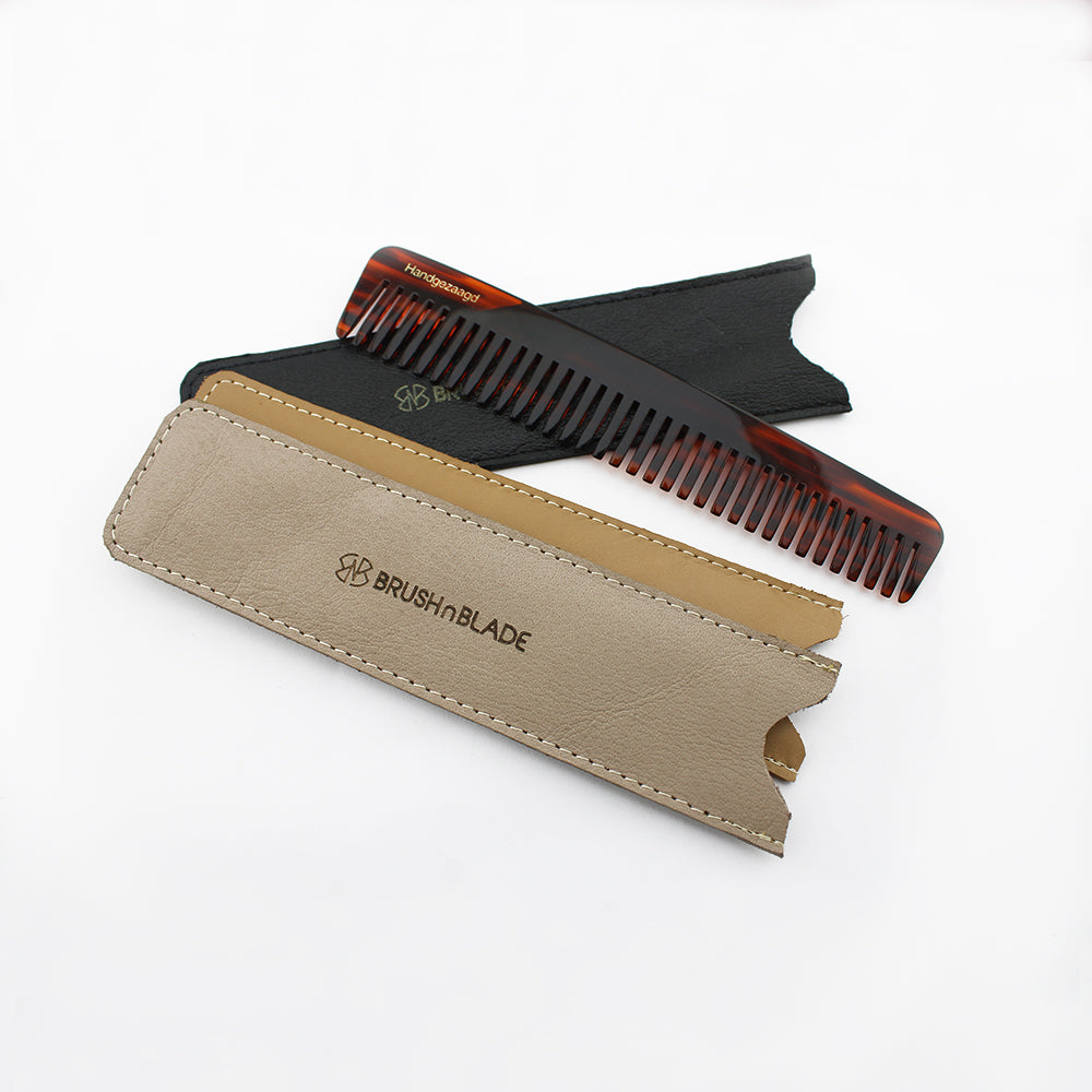 Premium Resin Hair Comb with Leather Pouch