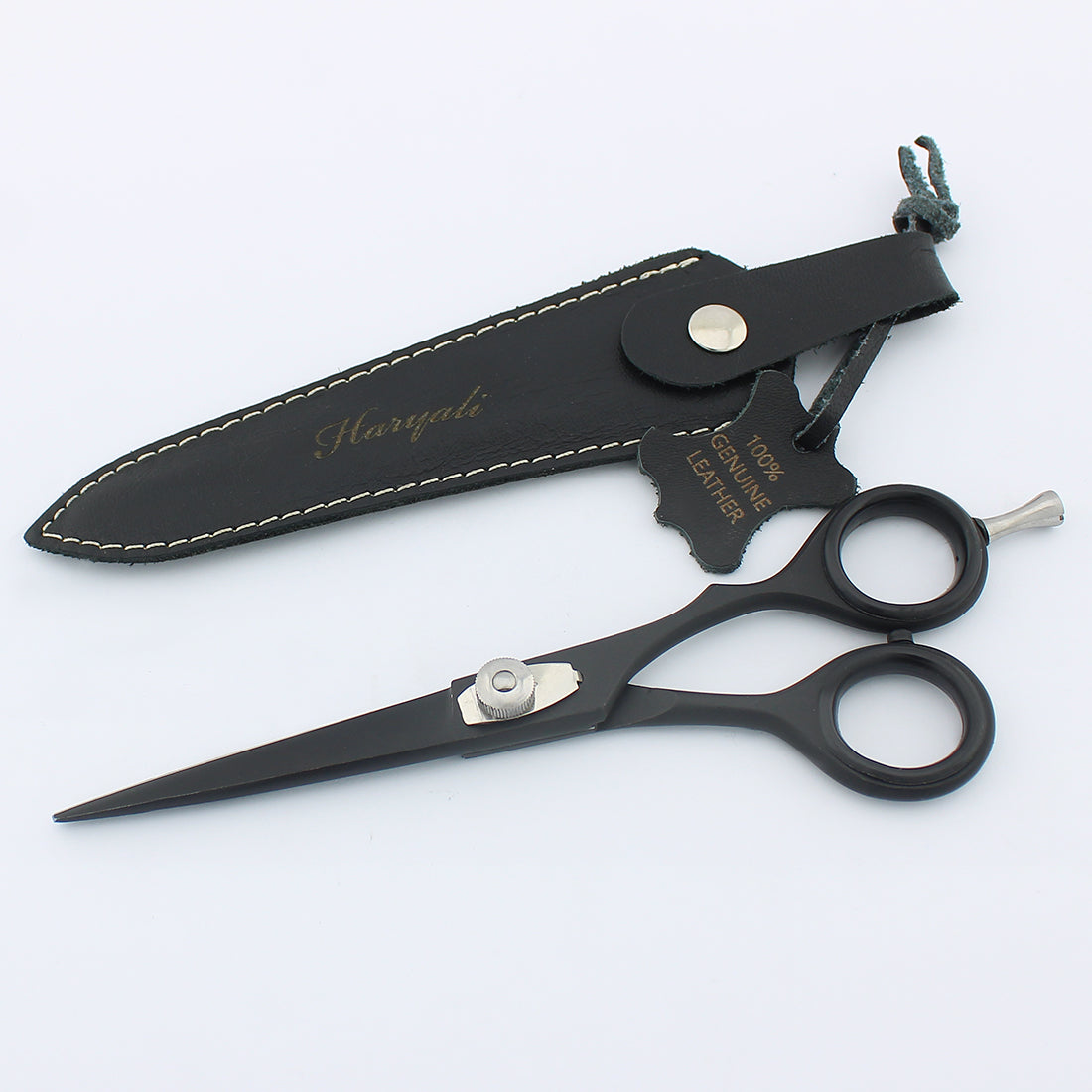 6” Barber Shears with Powder Coating and Genuine Leather Pouch