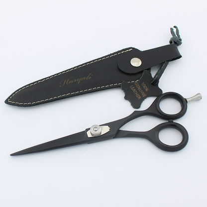 6” Barber Shears with Powder Coating and Genuine Leather Pouch