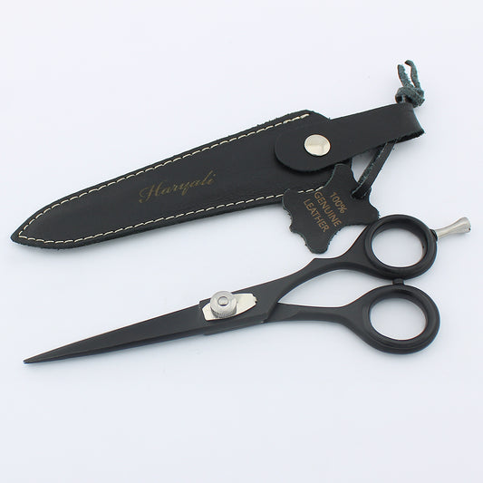 6” Barber Shears with Powder Coating and Genuine Leather Pouch