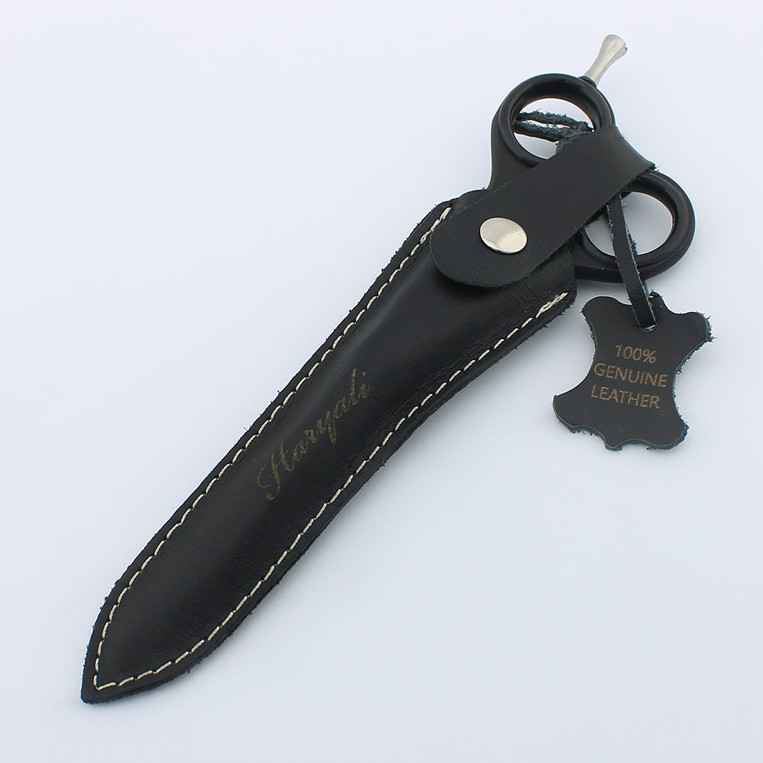 6” Barber Shears with Powder Coating and Genuine Leather Pouch