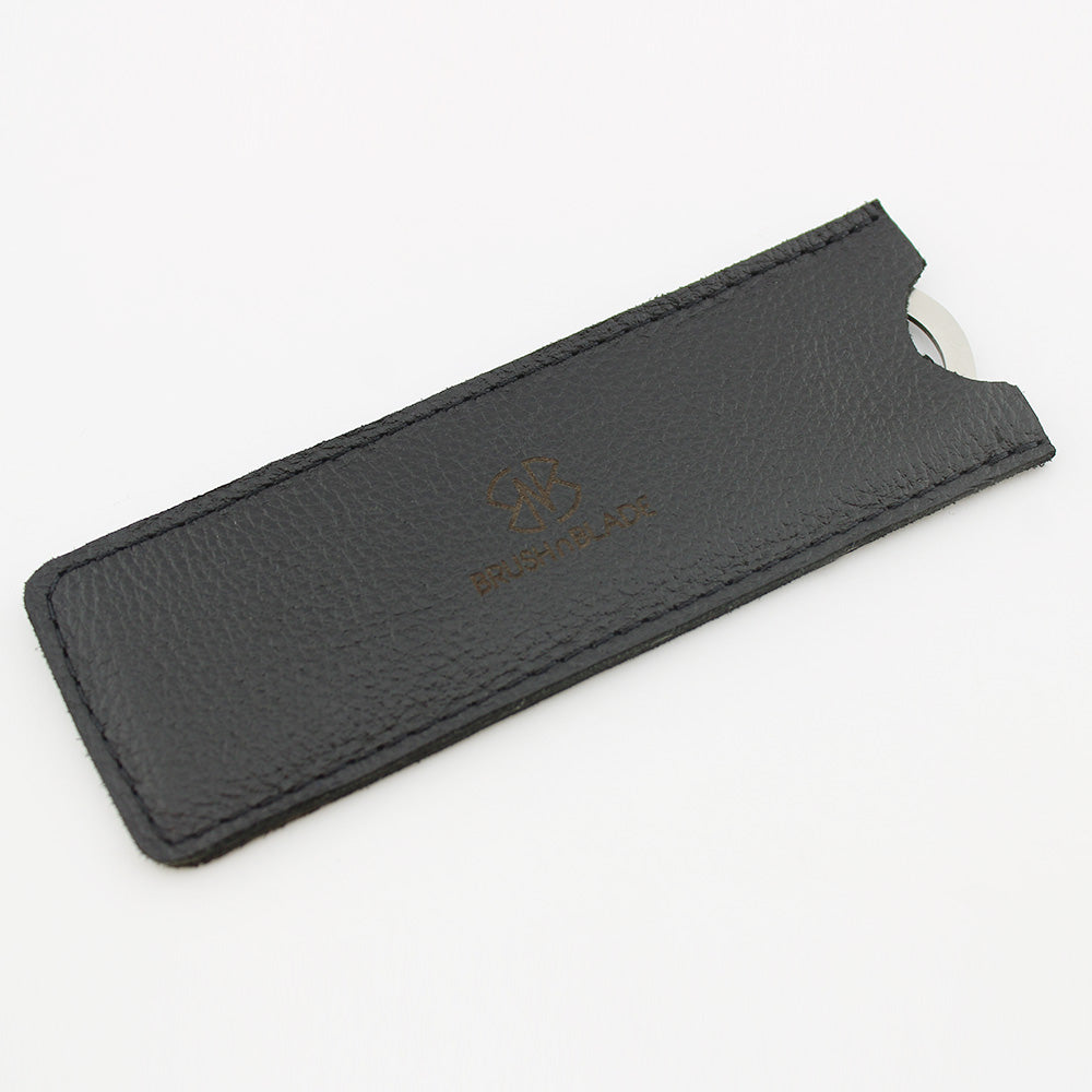 Stainless Steel Metal Hair Comb with Leather Pouch