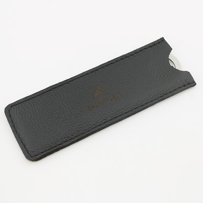 Stainless Steel Metal Hair Comb with Leather Pouch