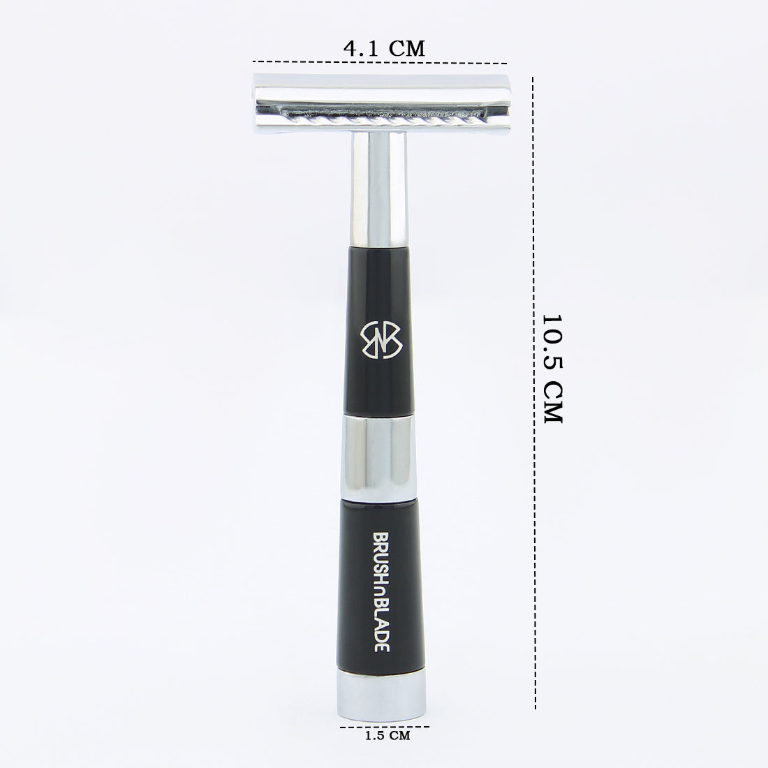 Black & Chrome Double Edge Safety Razor with Leather Pouch