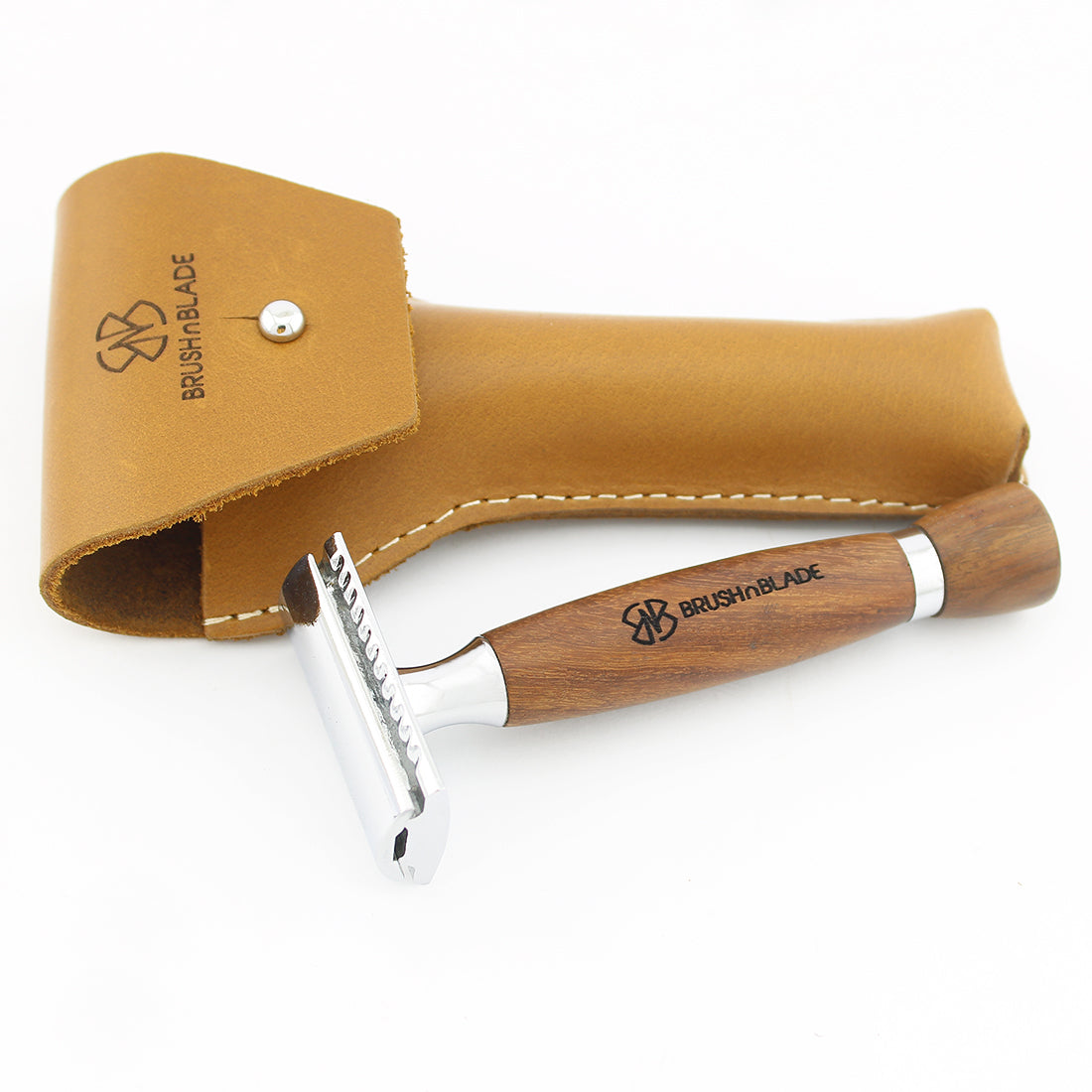 Grain & Edge Safety Razor with Leather Pouch for Men