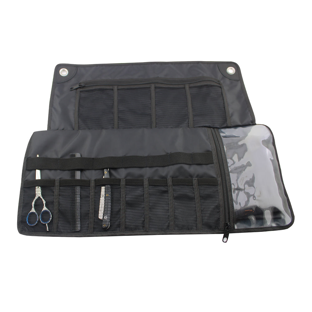 Complete Barber Kit with Cut Throat Razor, Off-Set Scissors & Washbag