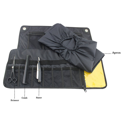 Complete Barber Kit with Cut Throat Razor, Off-Set Scissors & Washbag