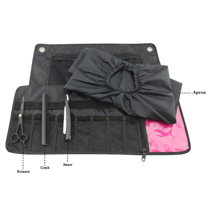 Complete Barber Kit with Cut Throat Razor, Off-Set Scissors & Washbag