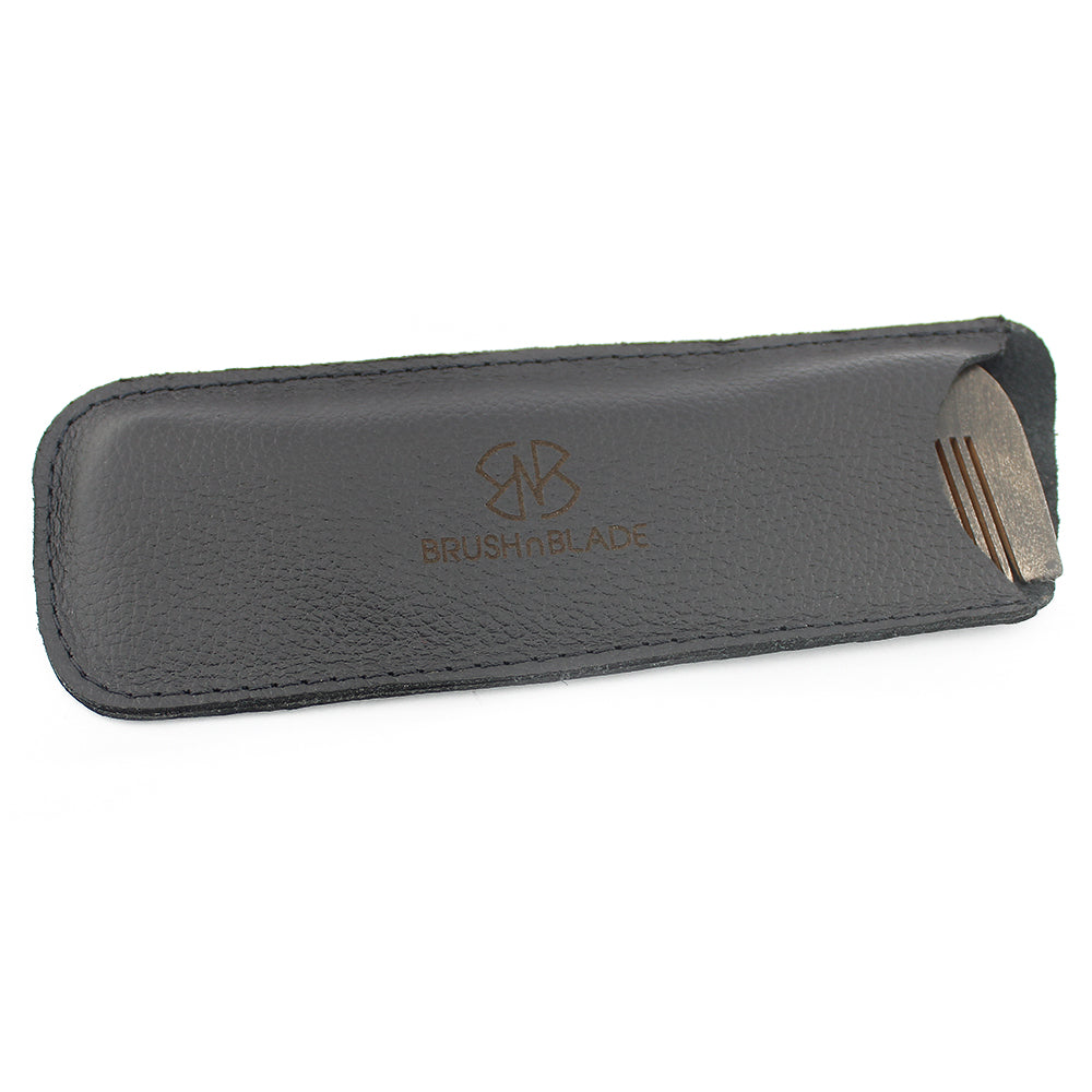 Luxury Leather Case for Vintage Wooden Comb