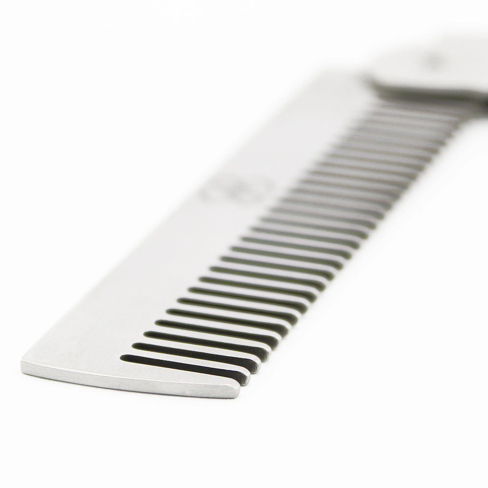 Stainless Steel Folding Pocket Beard Comb for Men