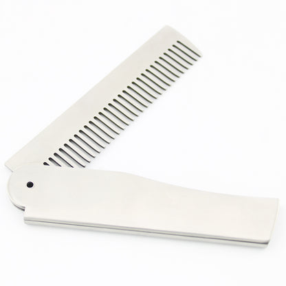 Stainless Steel Folding Pocket Beard Comb for Men