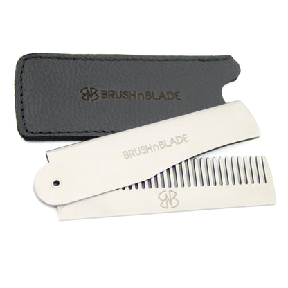 Stainless Steel Folding Pocket Beard Comb for Men