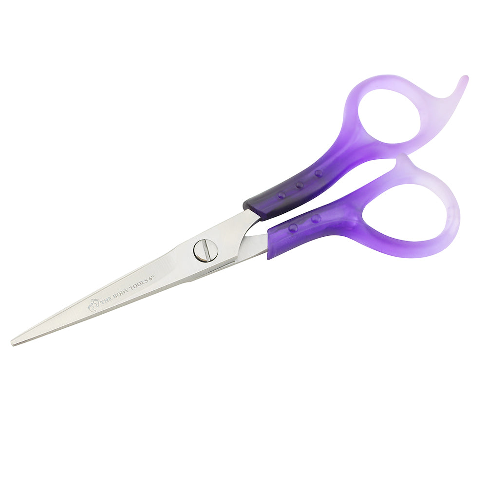6" Purple Hair Cutting Scissors Fixed Screws with Leather Case