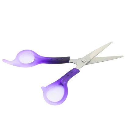 6" Purple Hair Cutting Scissors Fixed Screws with Leather Case