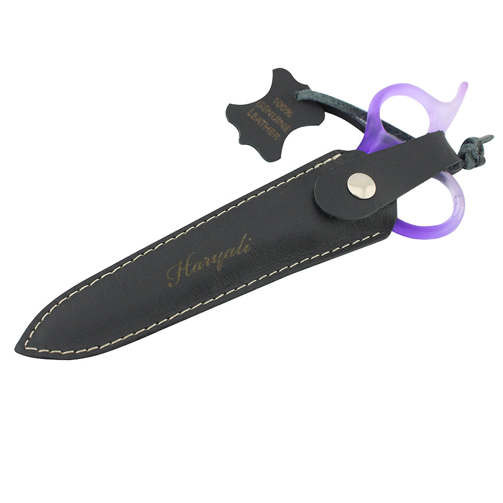 6" Purple Hair Cutting Scissors Fixed Screws with Leather Case
