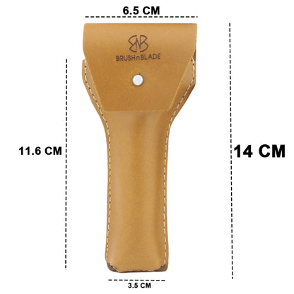 Brown Leather Pouch for Double Edge Safety Razor