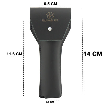 Black Leather Pouch for Double Edge Safety Razor
