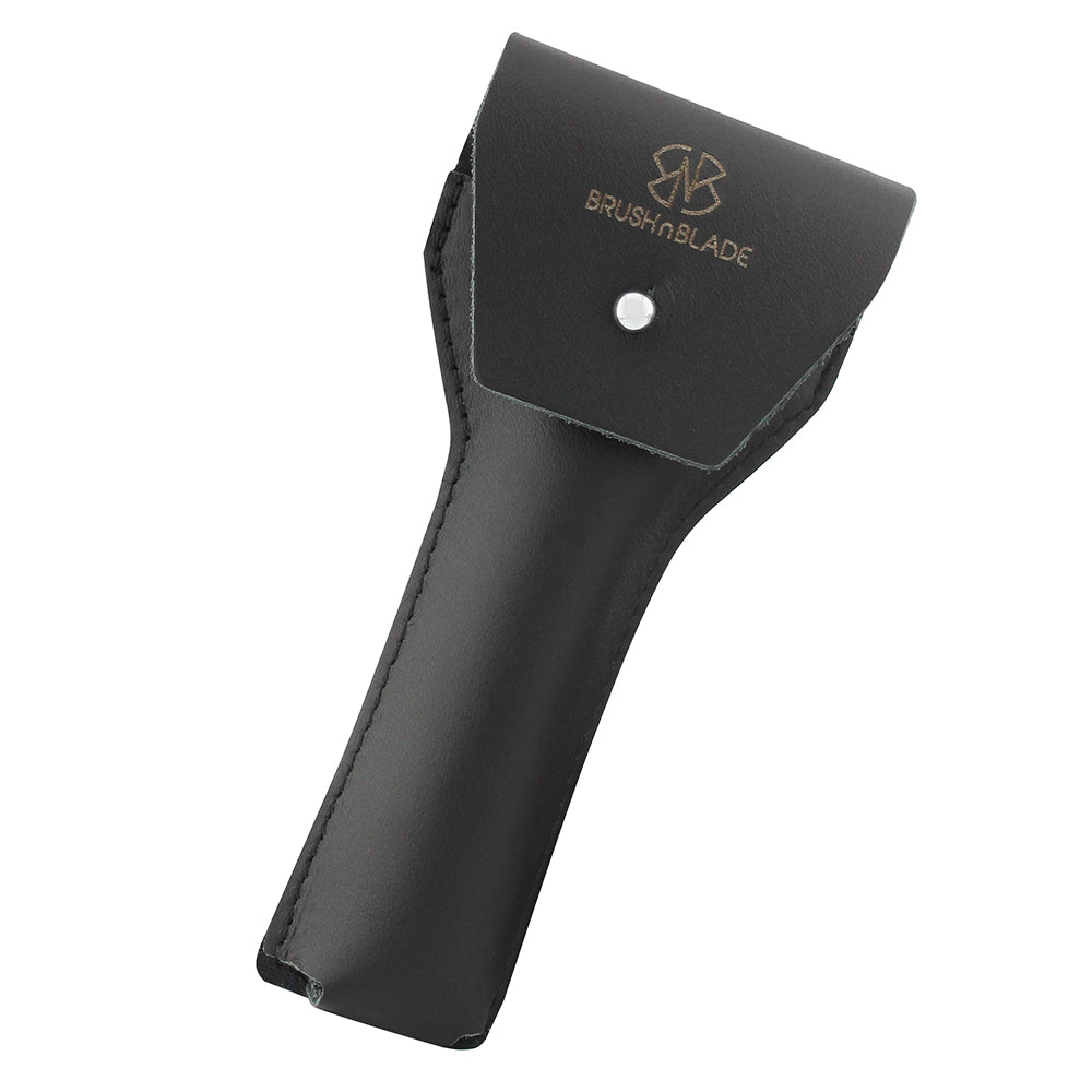 Black Leather Pouch for Double Edge Safety Razor