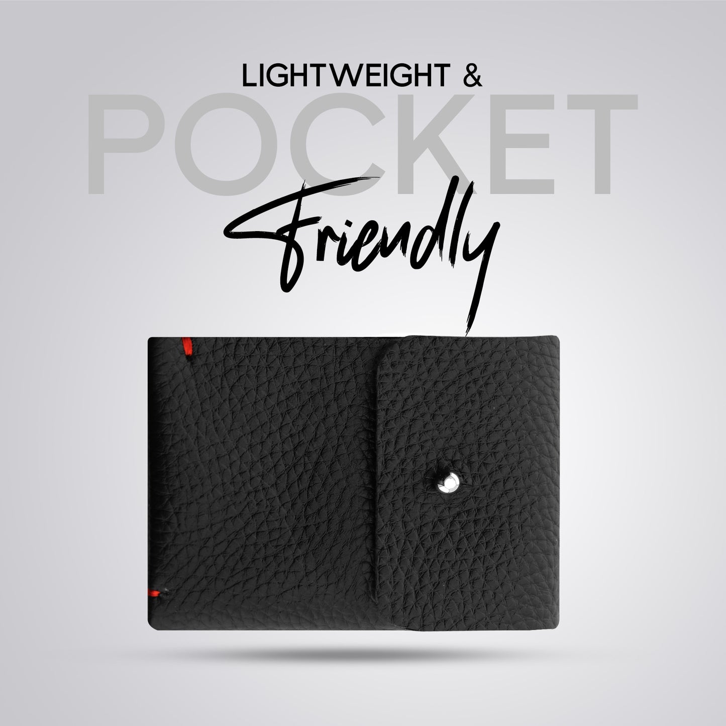 Card Holder Black Textured and Plain Leather Slim Wallet