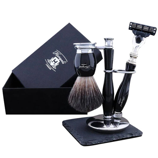 Indigo 3Pc Branded Shaving Kit With Vegan Black Shaving